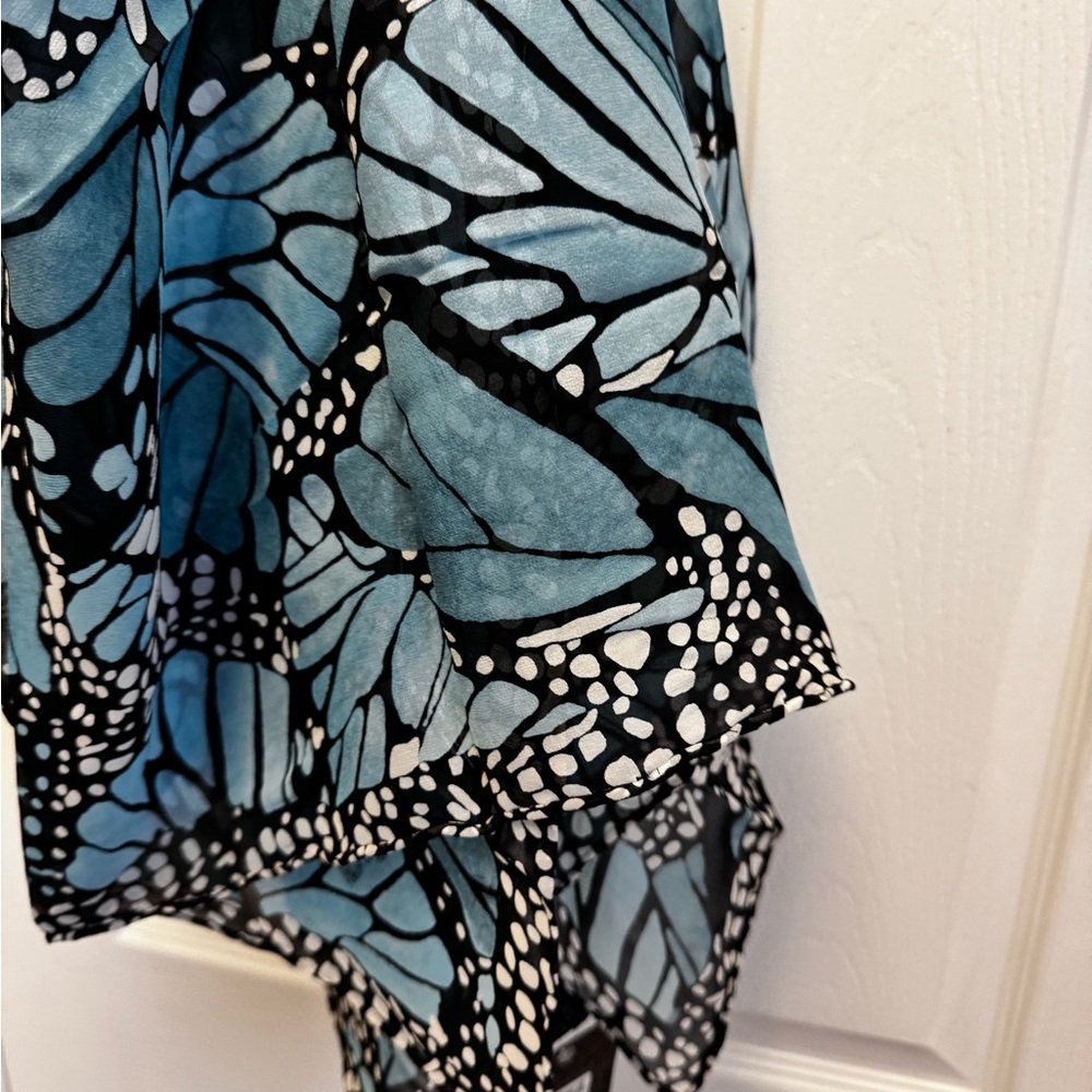 Pineda Covalin Elegant Blue Butterfly Print Scarf